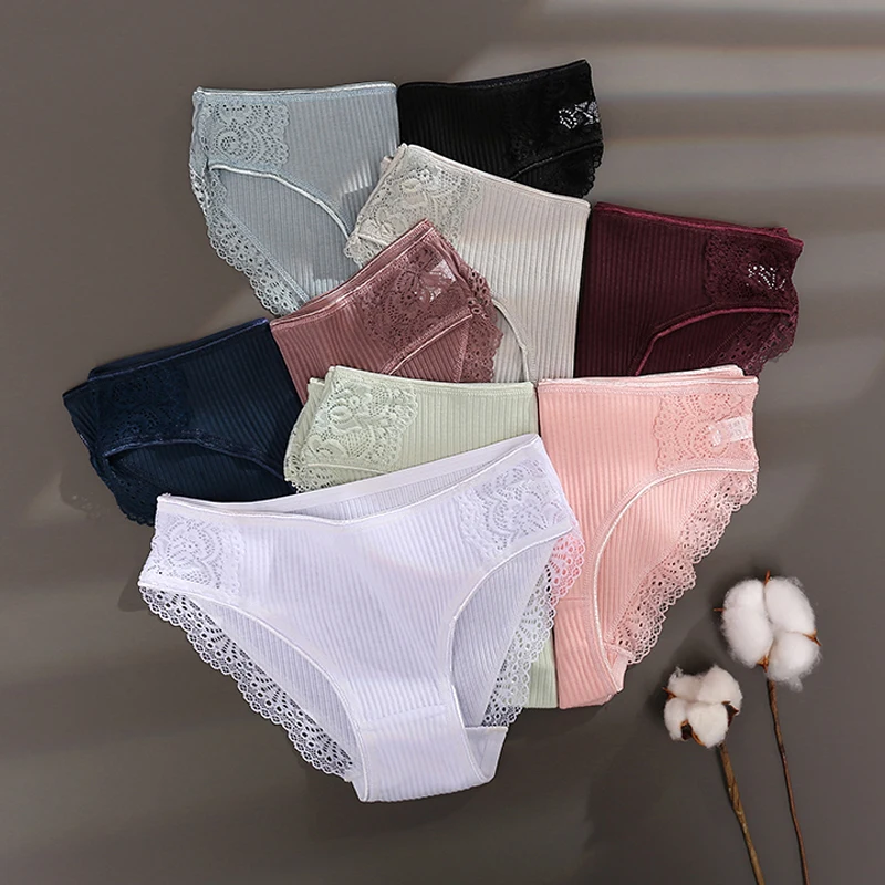 New Lace Women Briefs Cotton Pantys Sexy Seamless Women Panties Solid Color Female Underpants Intimates Women Lingerie M-XXL