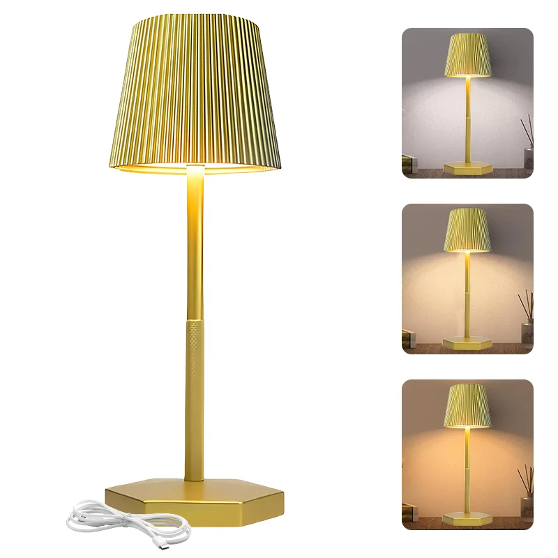 

Modern Striped Minimalist Table Lamp USB Wireless Charging LED Reading/Bedside Night Light Bedroom Dimmable Table Lamp