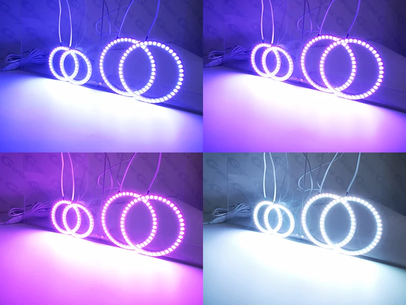 フィアットクーペ1993-1999 2000 RFリモートBluetooth対応APPマルチカラー超高輝度RGB LEDエンジェルアイキットハローリング