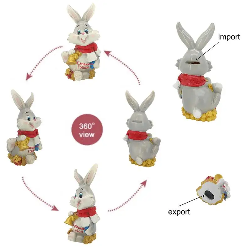 Spaarpot voor kinderen Bell Bunny Spaarpot Kerst Herbruikbare Muntbank Onbreekbaar Kerstdecor Creatieve Spaarpot Voor