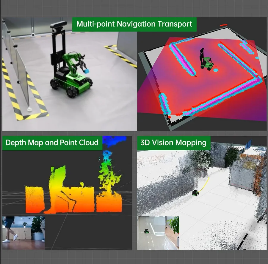 JetAuto Pro ROS Mecanum Wheel Robot Car with Vision Robotic Arm Powered by Jetson Nano Support SLAM Mapping/ Navigation/ Python