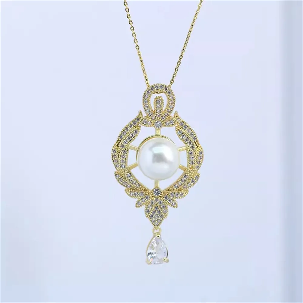 

DIY Gold-Plated Pearl Pendant Setting, Handmade Jewelry Crafting Accessories Jewelry Findings No Pearl No Chain