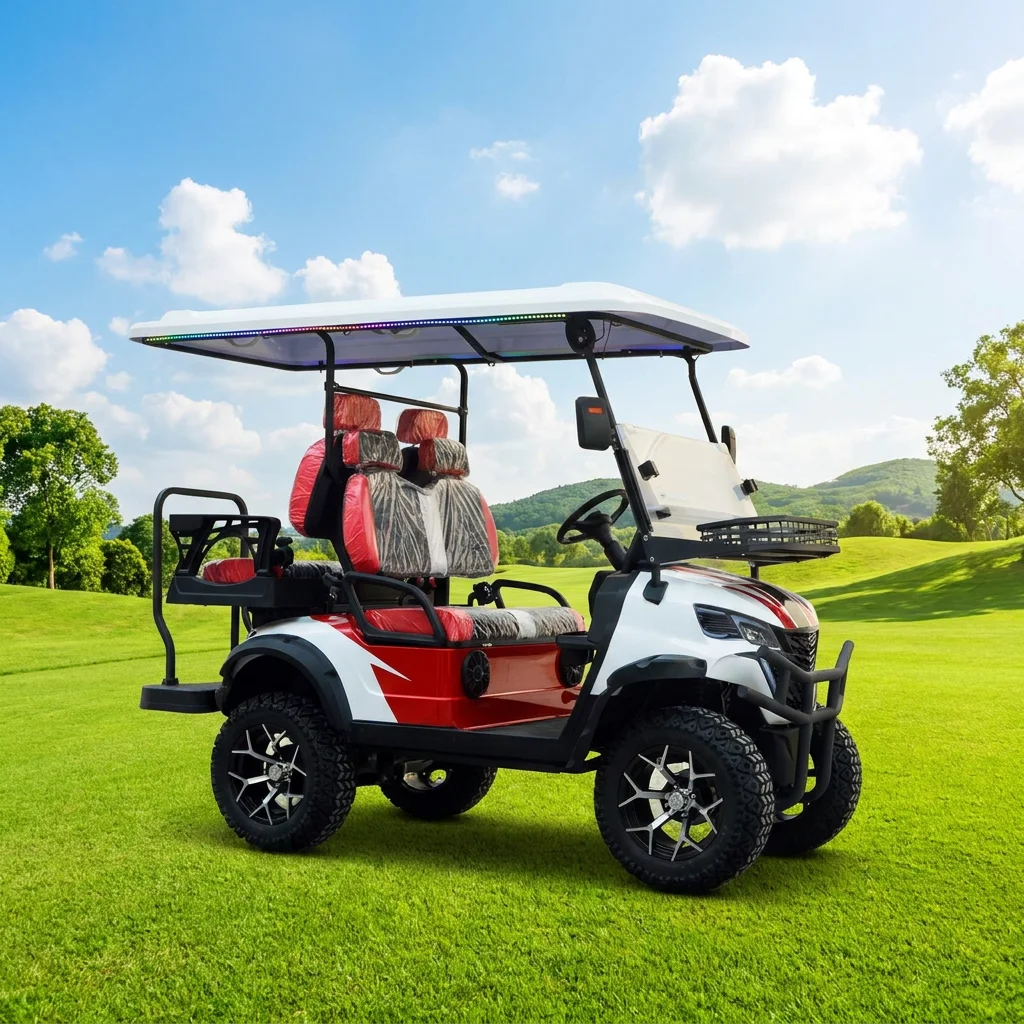 Off-Road 4 Seater Electric Golf Cart 72V High-Power Motor Utility Vehicle for Golf Courses Resort Transportation