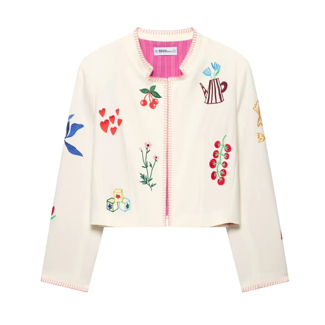 

Women's Long Sleeve Coat 2025 Fall New Arrival Women's Fashion Embroidered Coat