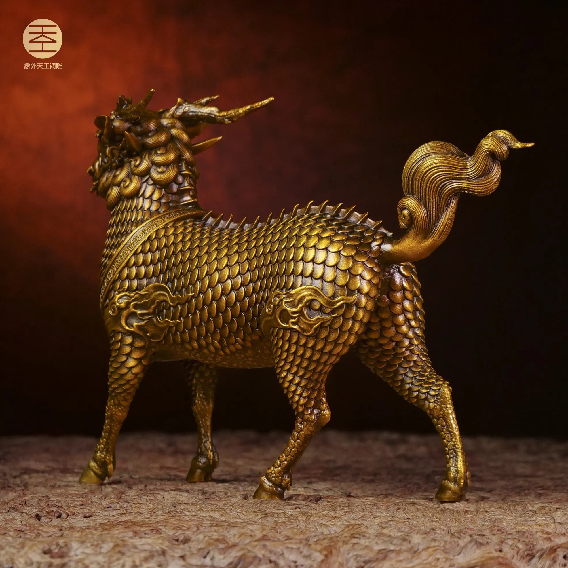 Limited  bronze sculpture TOP Lucky Mascot Auspicious Dragon Kylin living room Company office bar club home Decorative ornament