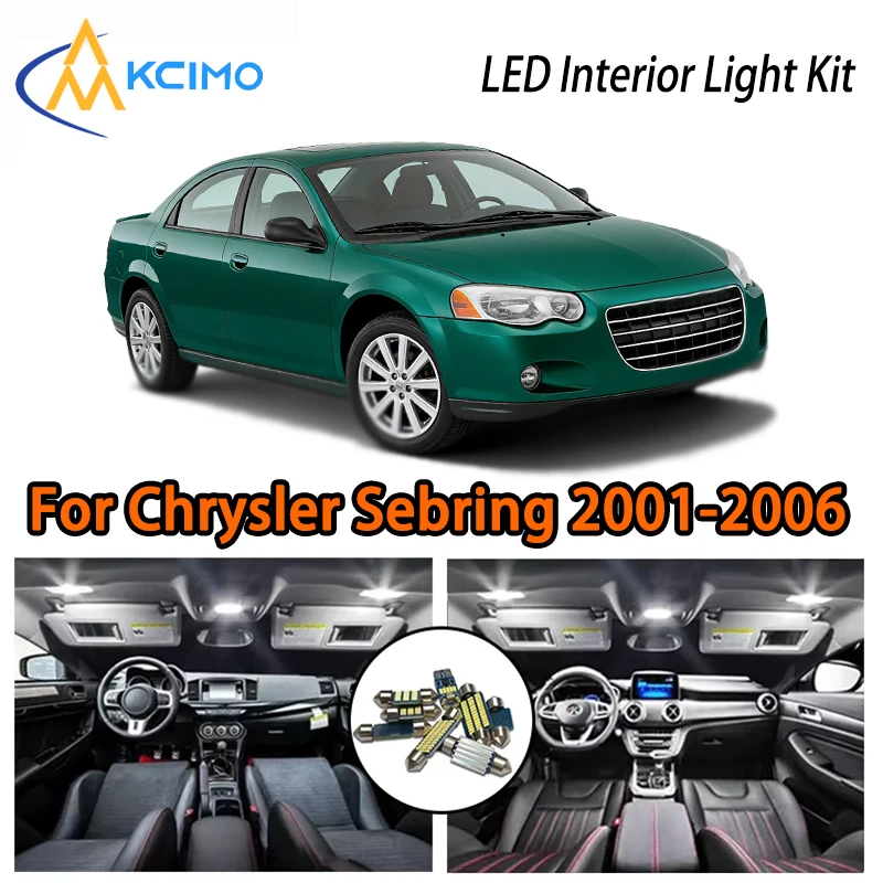 

For Chrysler Sebring 2001-2006, Super Bright Easy Install LED Lights, White Ice Blue Two Color Interior Atmosphere