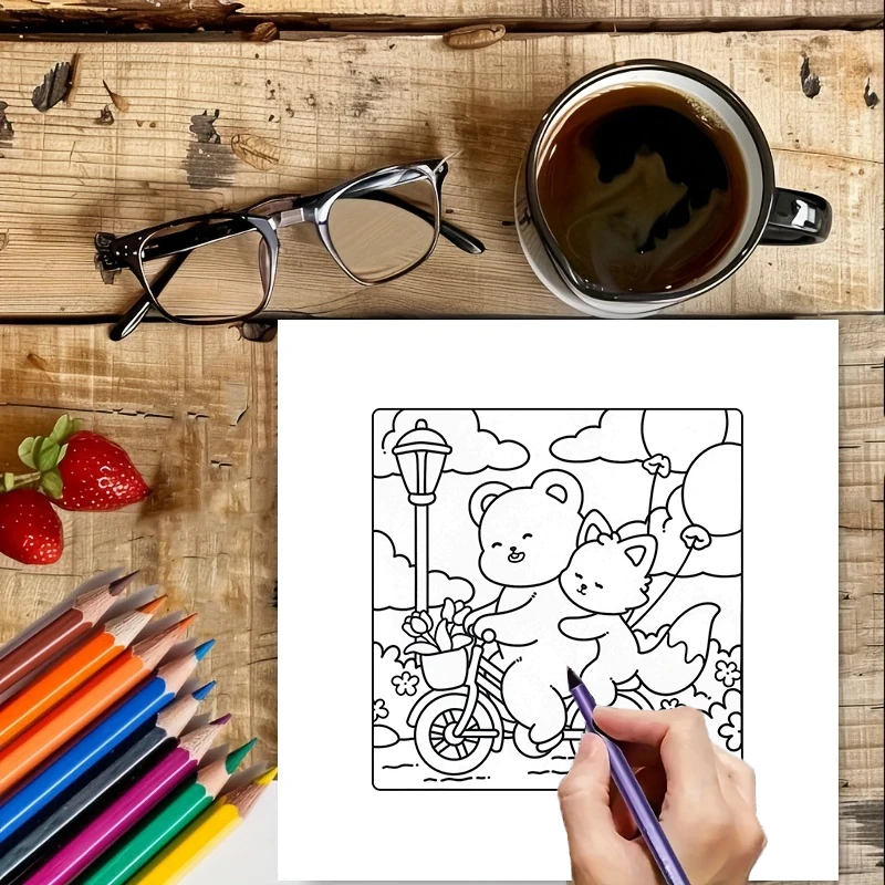 Libro para colorear Cutie Date de 28 páginas para adultos |   Libro para colorear, útiles de dibujo para Navidad, Acción de Gracias