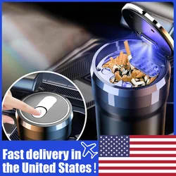 Portable Car LED Ashtray Universal Auto Ashtray Cigarette Ash Holders Cup Car Interior Decor Smokeless Auto Holder Box