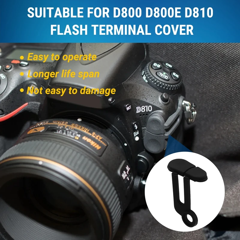 Daily 2Pcs Shutter Cable Cover For Nikon D800 D800E D810 Flash Terminal Leather Cover Shutter Cable Leather Plug Cover