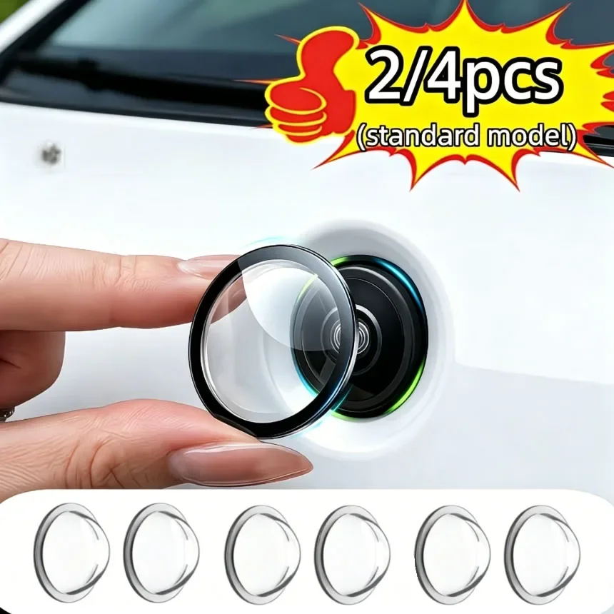 2/4PCS Car Camera Protective Cover–Rainproof/Dustproof Anti-Gravel Scratch with High Clarity & 360° View HD Transparent Cover