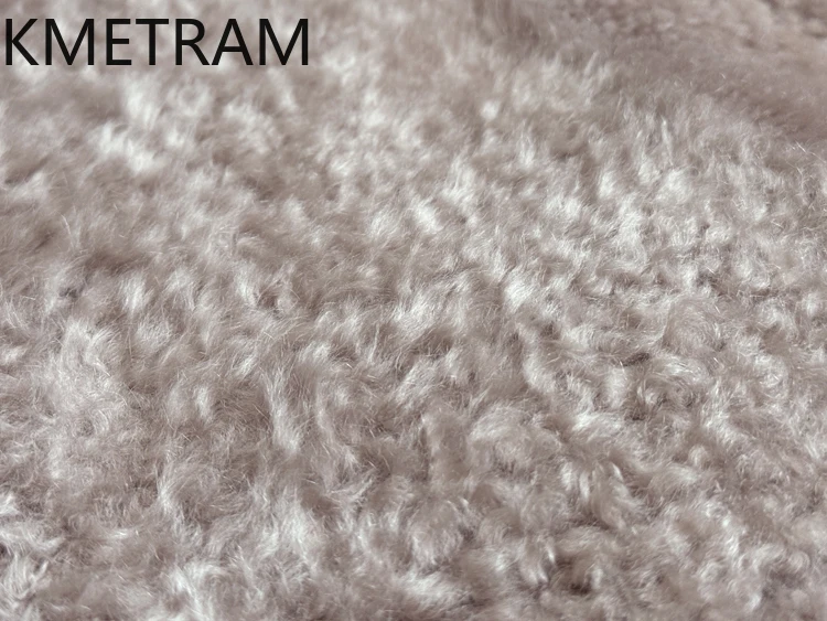 KMETRAM 100% Natural Lacon Wool Sheepskin Fur Coat Classic Black Women's Party Winter Jacket Winter Simple Clothing 2025 шуба