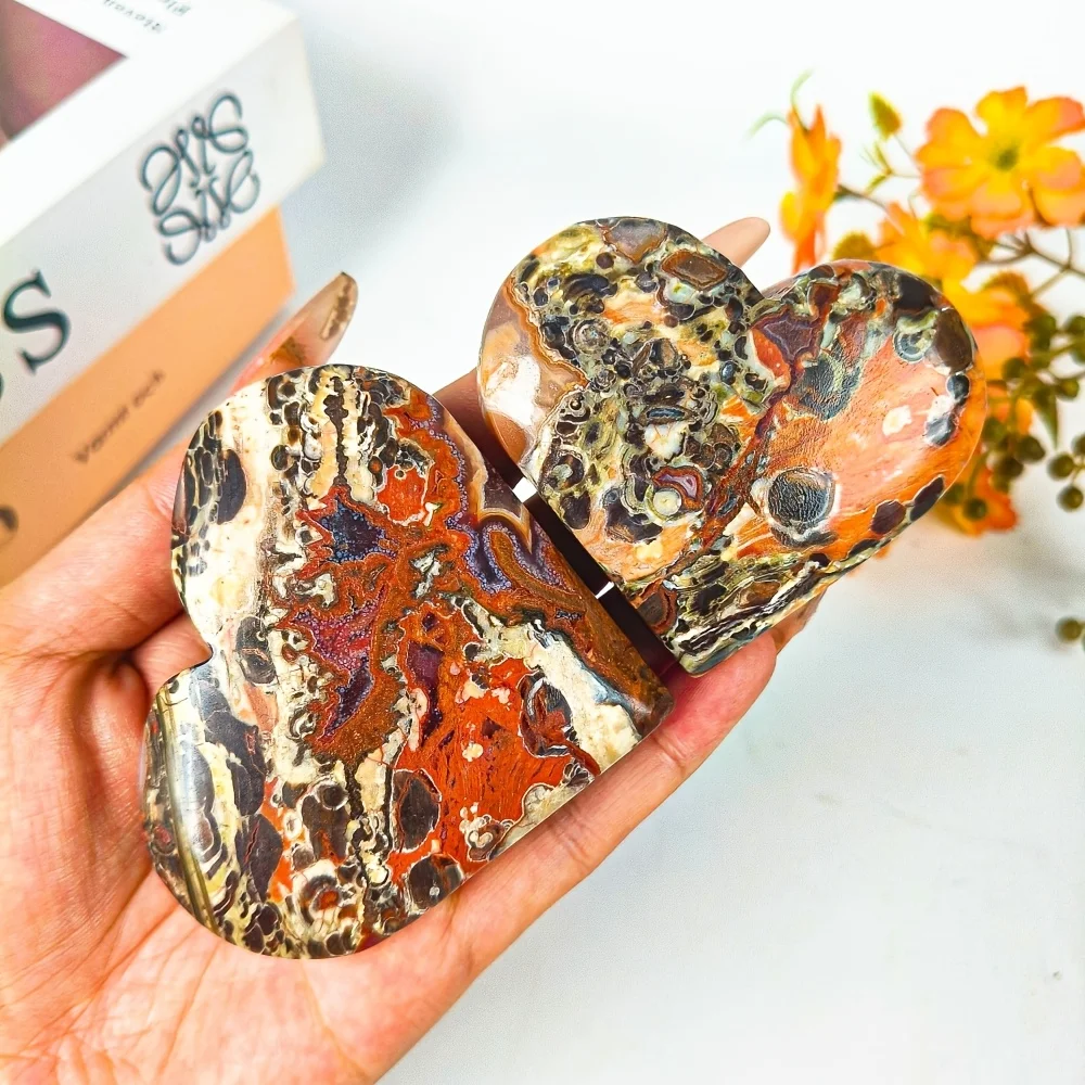 Picture 7: Natural Money Agate Heart Shaped Stone Polished Crystal Healing Reiki Solar Plexus Chakra Prosperity Abundance Meditation Gift