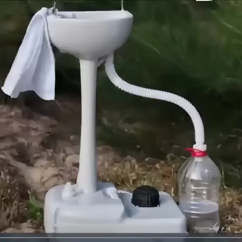Portable Hand Wash Basin Stand with Manual Foot Pump for Outdoor Events & Camping