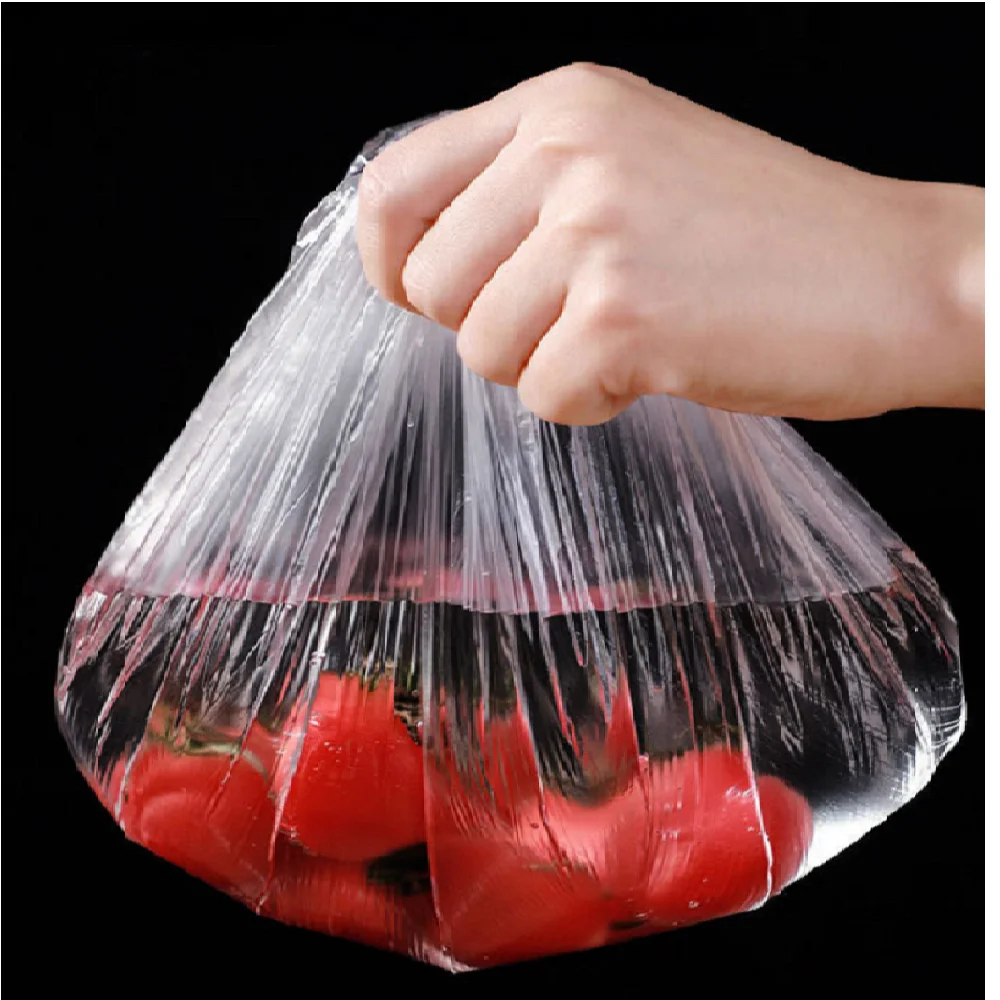 100 piece disposable food set, elastic food bowl protective cover, fruit preservation plastic bag, fruit and vegetable set