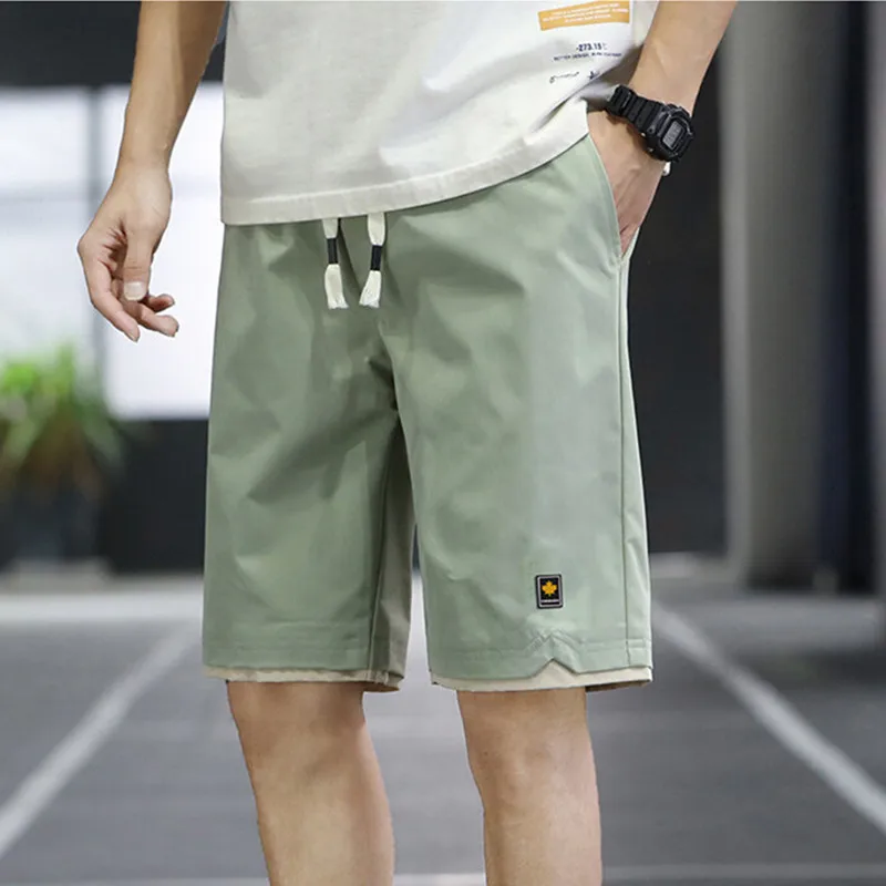 Summer Men\'s Shorts Sports Five-Point Pants Loose Casual Beach Pants Men Solid Color Trend Outer Wear Large Size Shorts 8XL