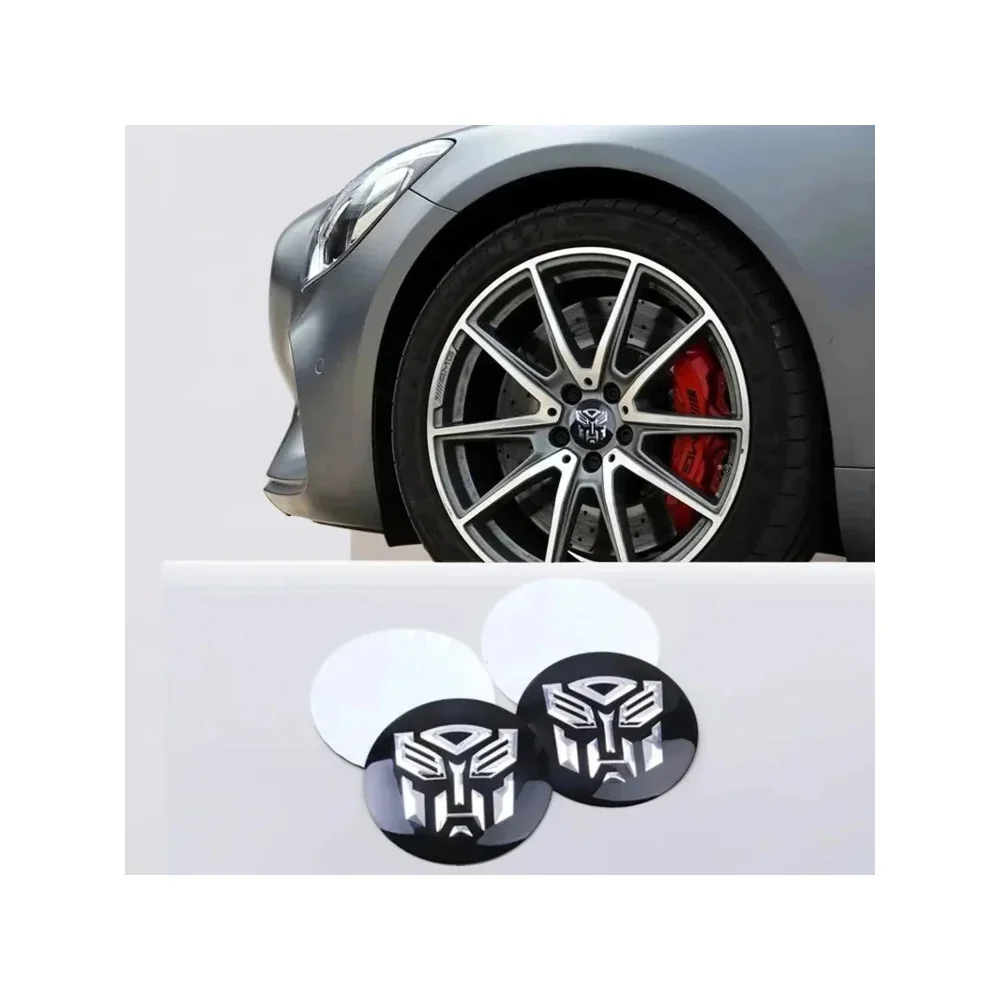 Style de voiture 4 pièces 56mm transformateurs logo voiture pneu roue Center moyeu capuchon Autobots emblème décalcomanie Badge autocollant accessoires