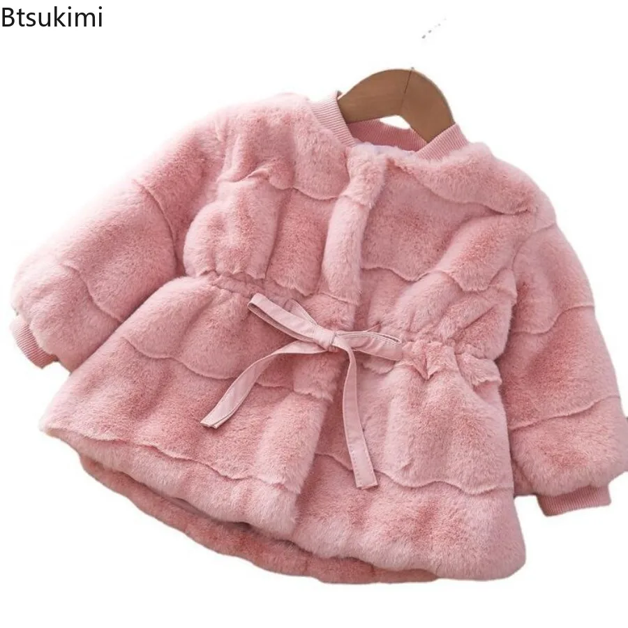 Fall Winter Newborn Baby Girls Clothes Outfits Thick Warm Fur Coats for Girls Baby Cloth 1 Year Babies Birthday Outerwear Coats 5