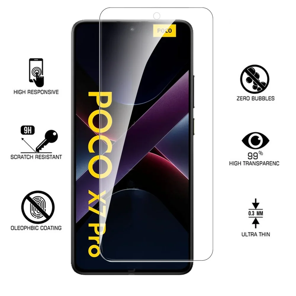 3 قطعة الزجاج الأصلي ل Xiaomi Poco X7 Pro 5G زجاج واقي Pocco Little X7Pro X 7 Pro 7Pro واقي للشاشة PocoX7Pro 6.67in