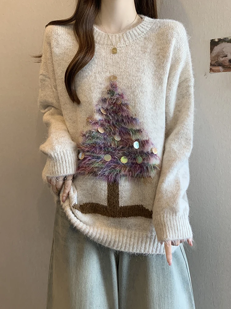 

Cisas Sle Women's Open Cardigan Sweater Light Beige Long Sve Sparkling Knitted Slimming Top for Winter Season