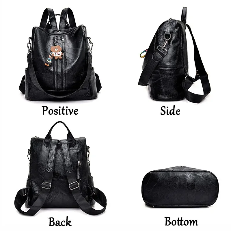 Vintage Women Soft Leather Backpack Fashion School Bags for Teenagers Girls High Quality School Backpack Women Travel Backpacks