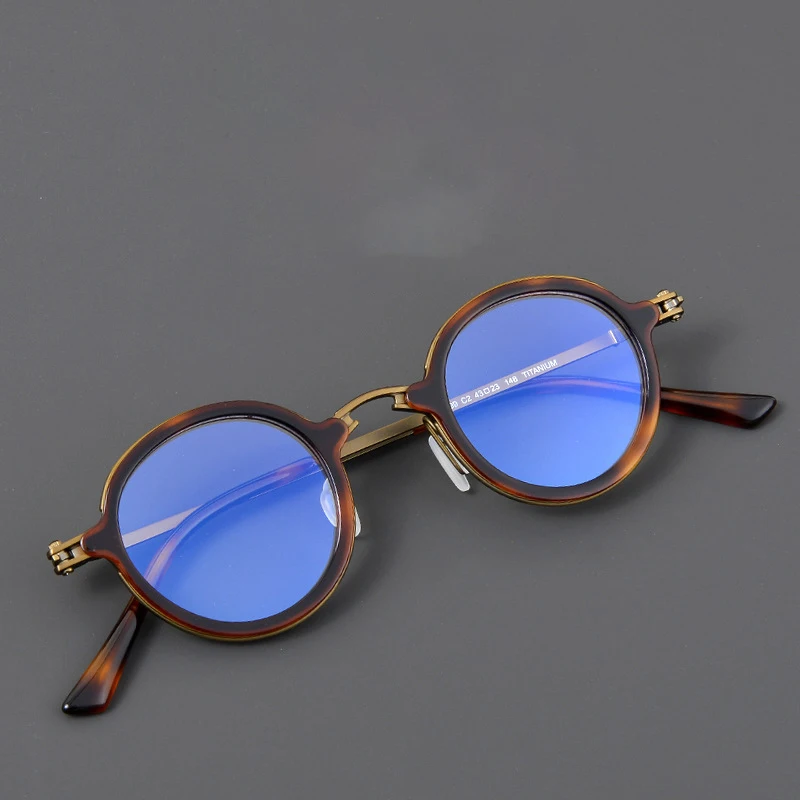 

Fashion Round Acetate & Titanium Glasses Frame Women optical Myopia Presbyopia prescription Retro eyewear Customization Logo