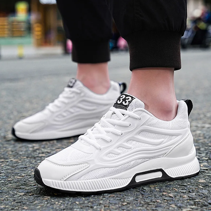 Men's Casual Mesh Shoes Invisible Height-increasing Men's Shoes Breathable Fly-woven Men's Sneakers Mesh Casual Sports Shoes