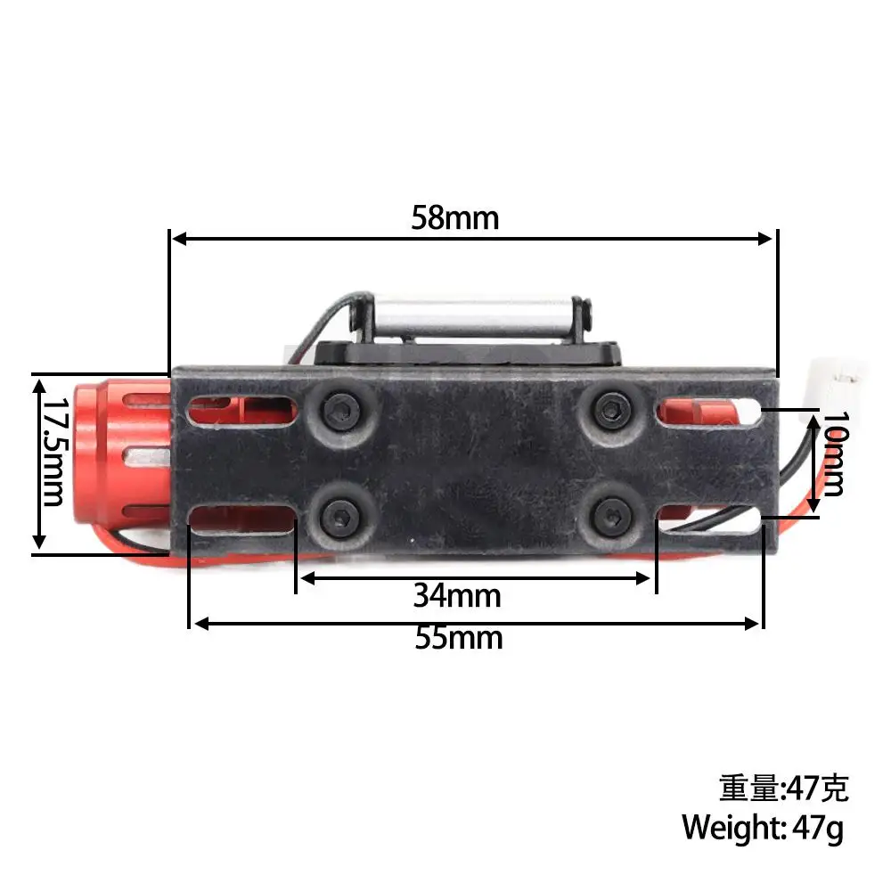 Ajrc 1/10 Rc Tracked Vehicle For Axial Scx10 Ii 90046 D90 Trax Trx4 Trx-6 D110 Rc Car Red Metal Automatic Simulation Winch