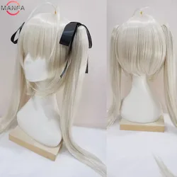 Anime Kasugano Sora Cosplay Wig 100Cm Long Straight Wig with two chip ponytails  Heat Resistant Hair Wigs+ wig cap