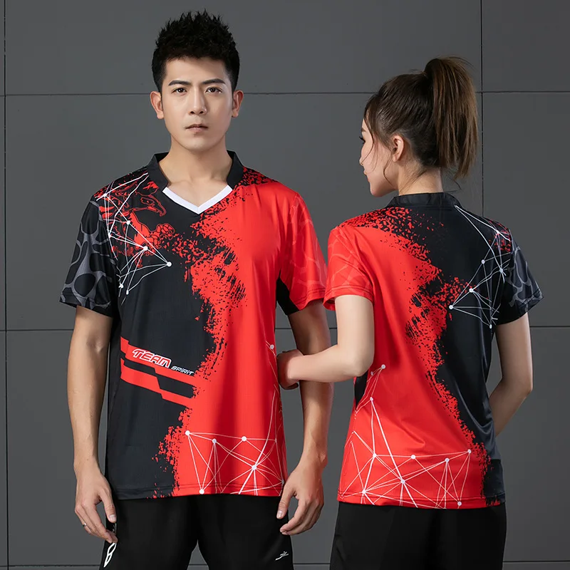 

Badminton suit for men and women, sports short-sleeved jersey, training suit, tennis suit, new table tennis suit