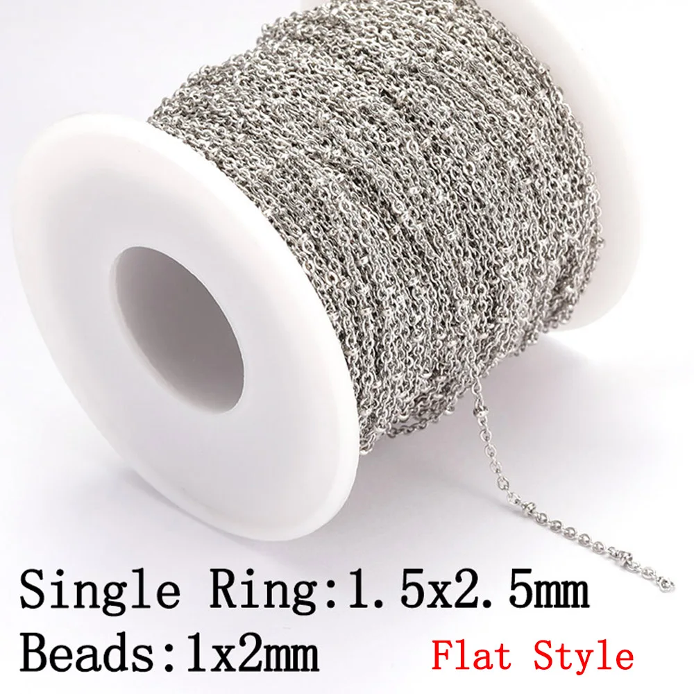 Kein Verblassen, 2 Meter Edelstahlketten für die Schmuckherstellung, DIY-Halskette, Armband, Zubehör, Goldkette, Lippen, Perlen, Perlenkette – Detail 30