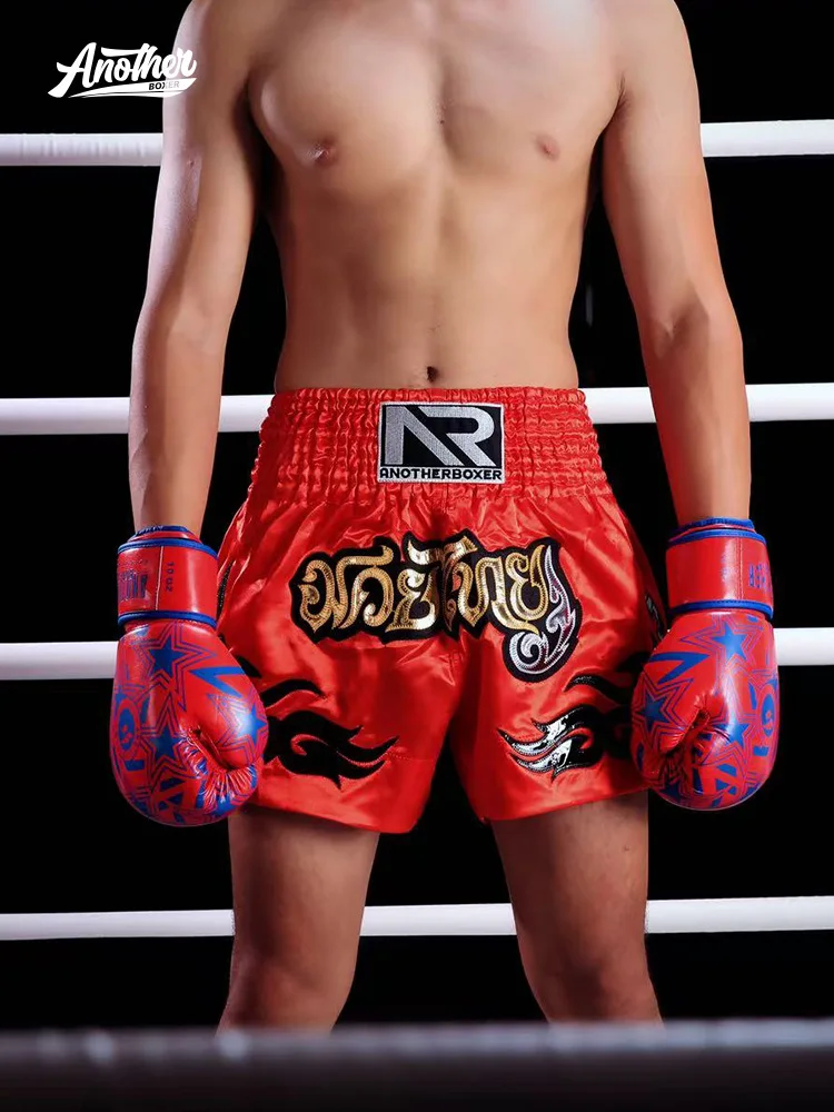 شورت ملاكمة للياقة البدنية للرجال البالغين، شورت مطرز سريع الجفاف وجيد التهوية، شورت رياضي خارجي من Muay Thai #3