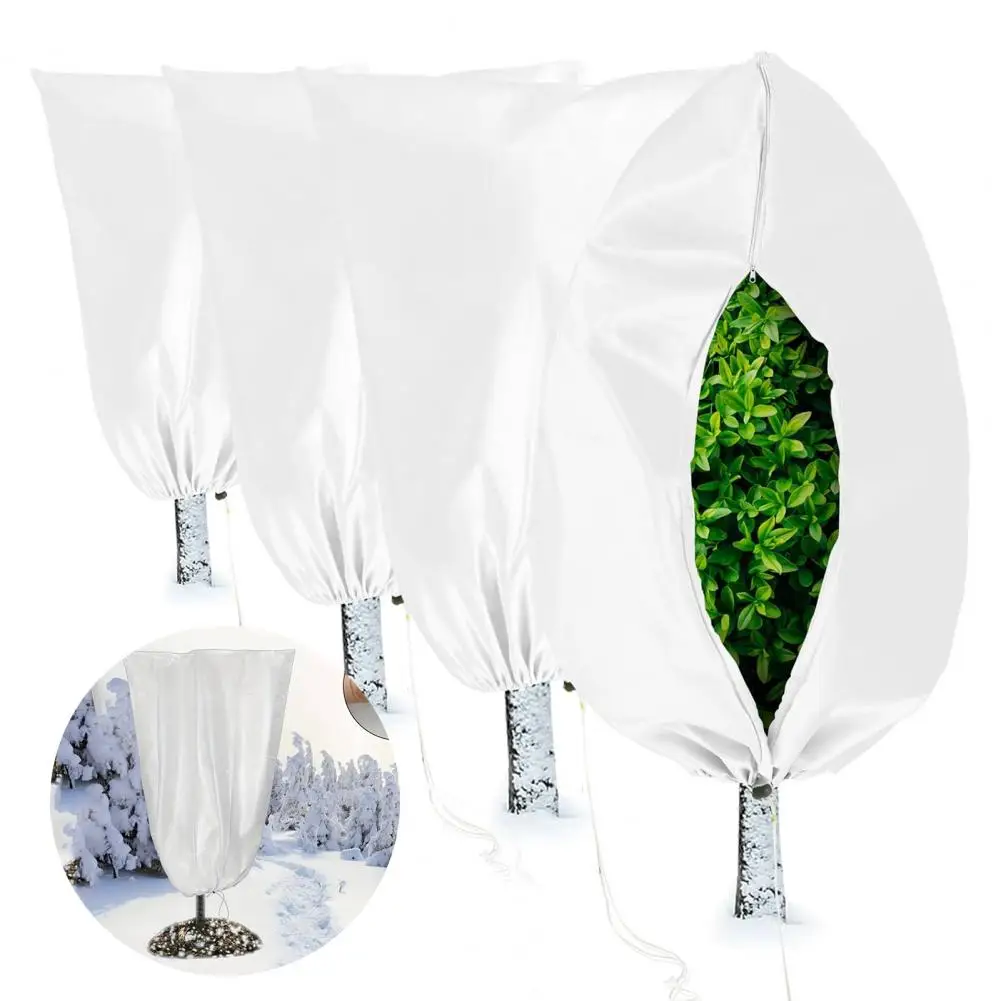 Breathable Plant Drawstring Plant Winter Plant Zipper Bags for Outdoor Shrub Bushes for Garden