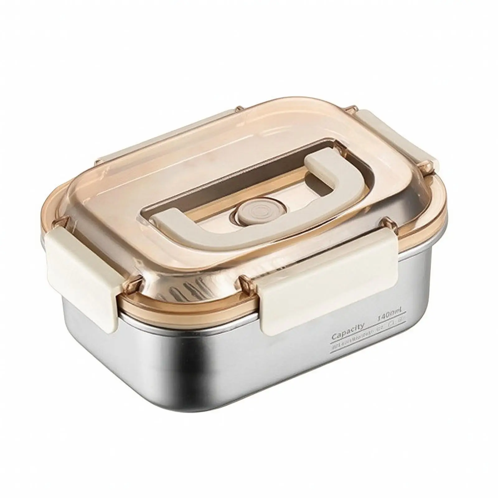 Sealed Storage Container 304 Stainless Steel Lunch Box with Transparent Lid Leak Proof Bento Box for Adult Kids Office Picnic