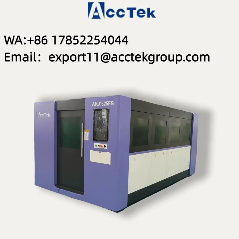 ACCTEK enclosed single table heavy body 3000*1500mm sheet metal cnc fiber laser cutting machine 3000w Poland