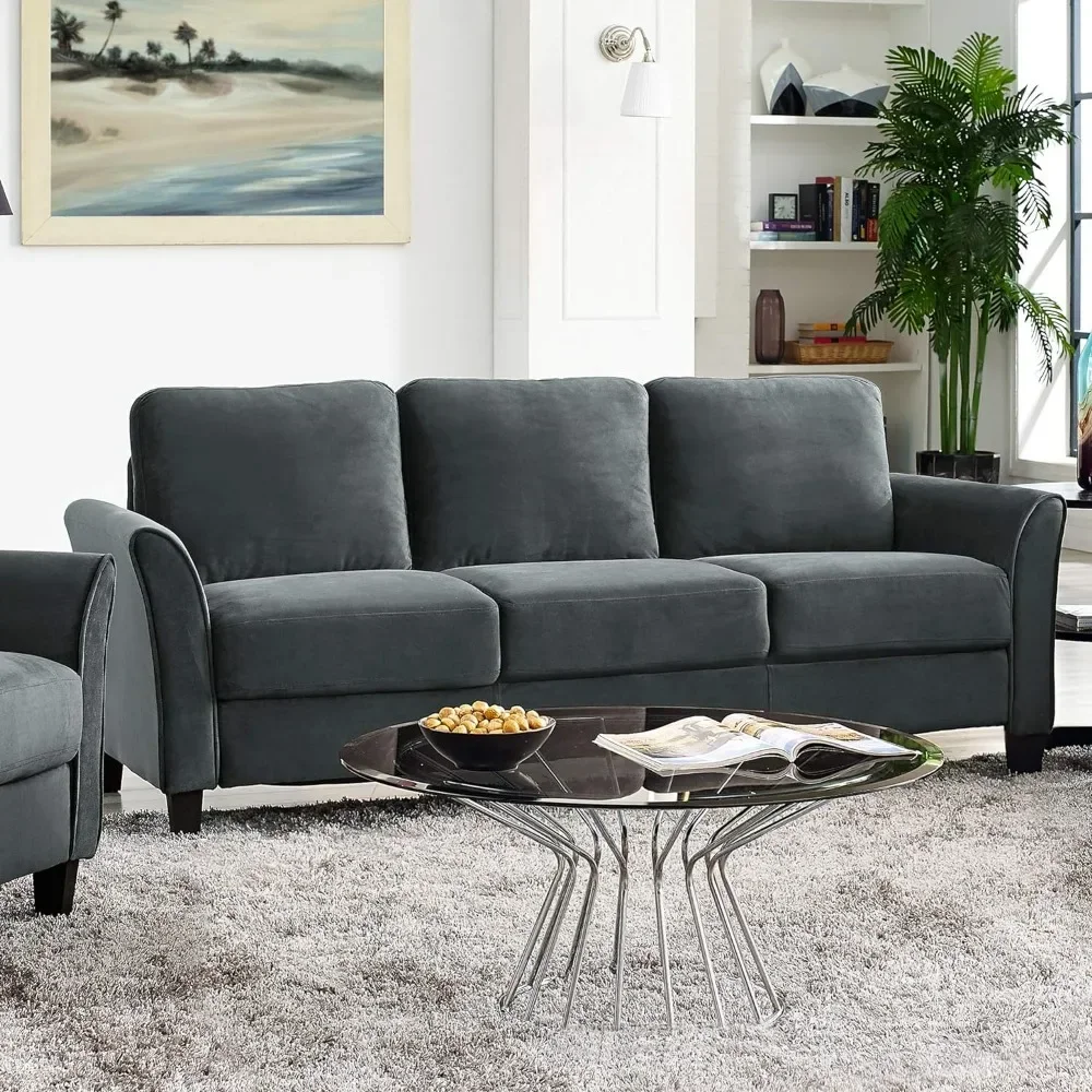 Modern Fashion Sofas Upholstered in premium, easy to care for fabric High-density plush cushions and cozy curved arms make