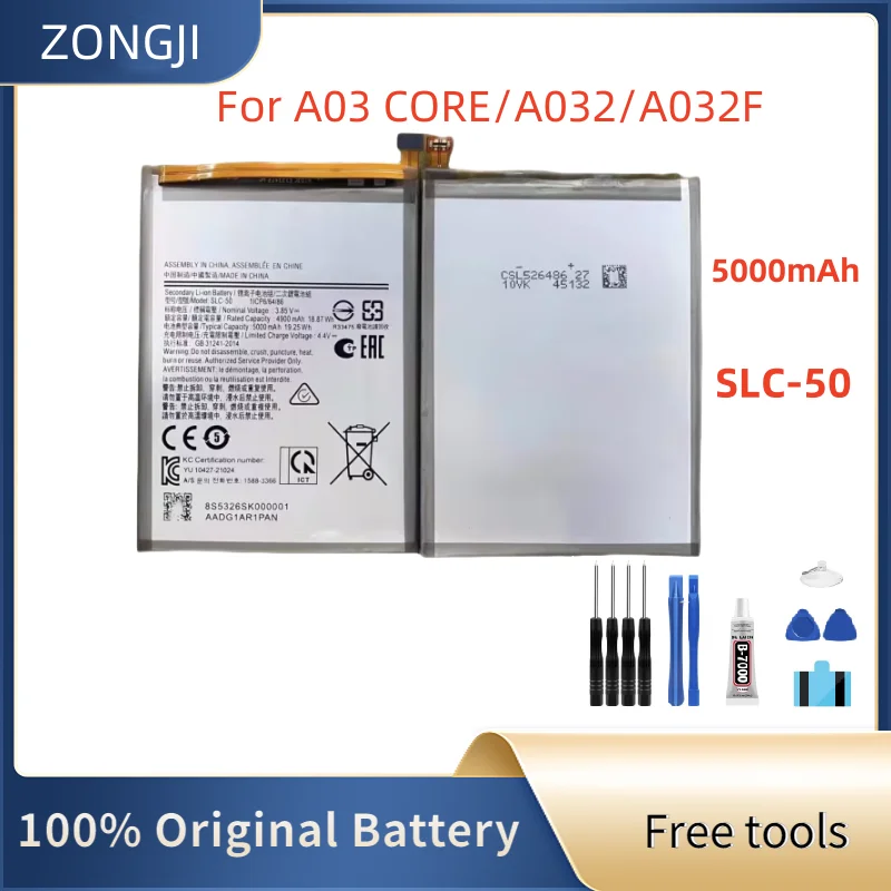 

Новый аккумулятор SLC-50 5000 мАч для аккумуляторов мобильных телефонов A03 CORE/A032/A032F + бесплатные инструменты