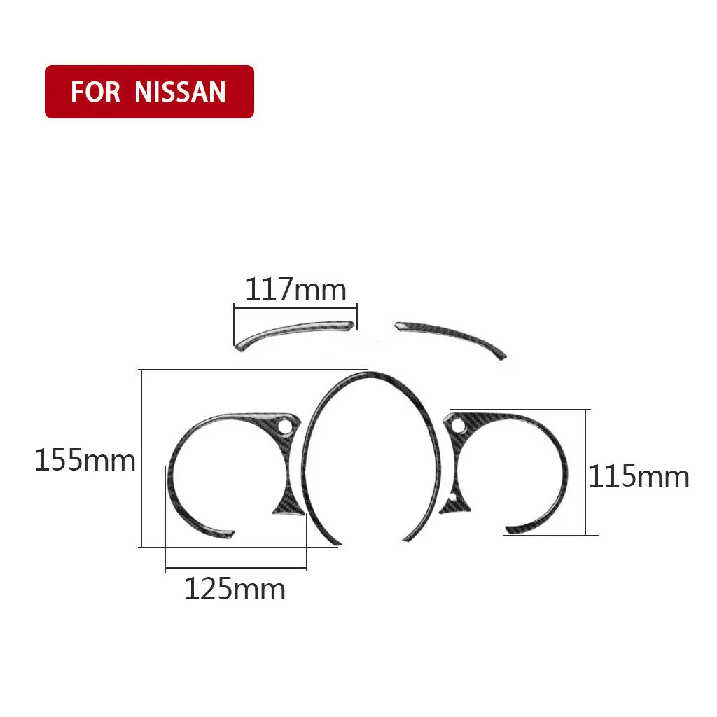 Panel de salpicadero de fibra de carbono para Nissan 370Z, 5 piezas, pegatinas embellecedoras, accesorios para interiores