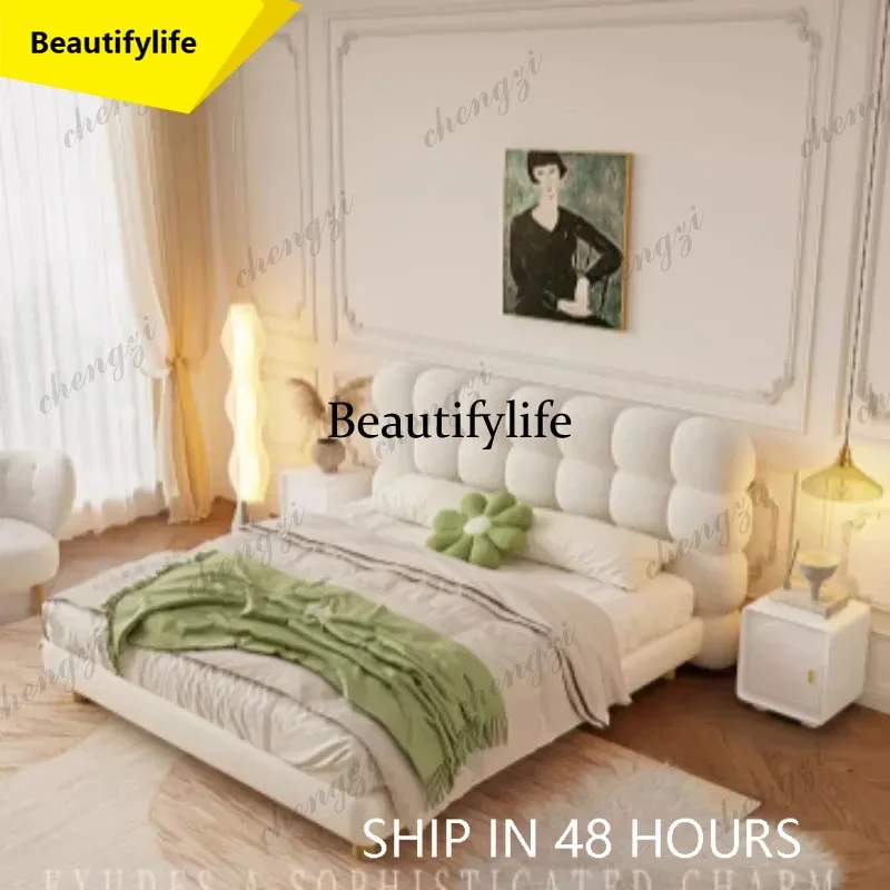 Wood Luxury Headboard Double Bed Adult Platform Full Size Bedroom Queen Bed Headboards Storage Lit 2 Personnes