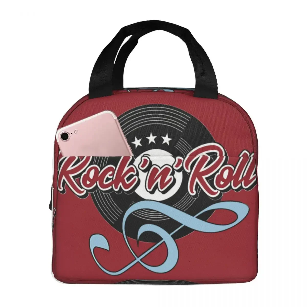 Sock Hop Party Insulated lunch bag Vintage Rockabilly Rock And Roll Women Kids Cooler Bag Thermal Portable Lunch Box Ice Pack