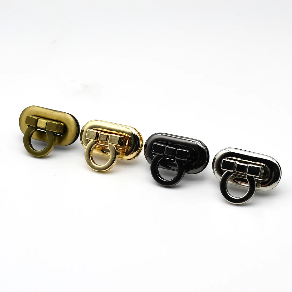 Bag Lock Oval Folding Lock Push Lock Closure Clasp for Leather Craft Women Bag Parts Shoulder Bag Hardware Accessories