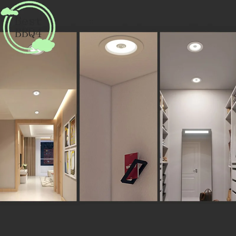 (BBQ4)Human Body Sensor Spot LED Downlight Lamparas 220V Ceiling Light 5W 7W 9W Cold White Panel Light For Hallway Stair Depot