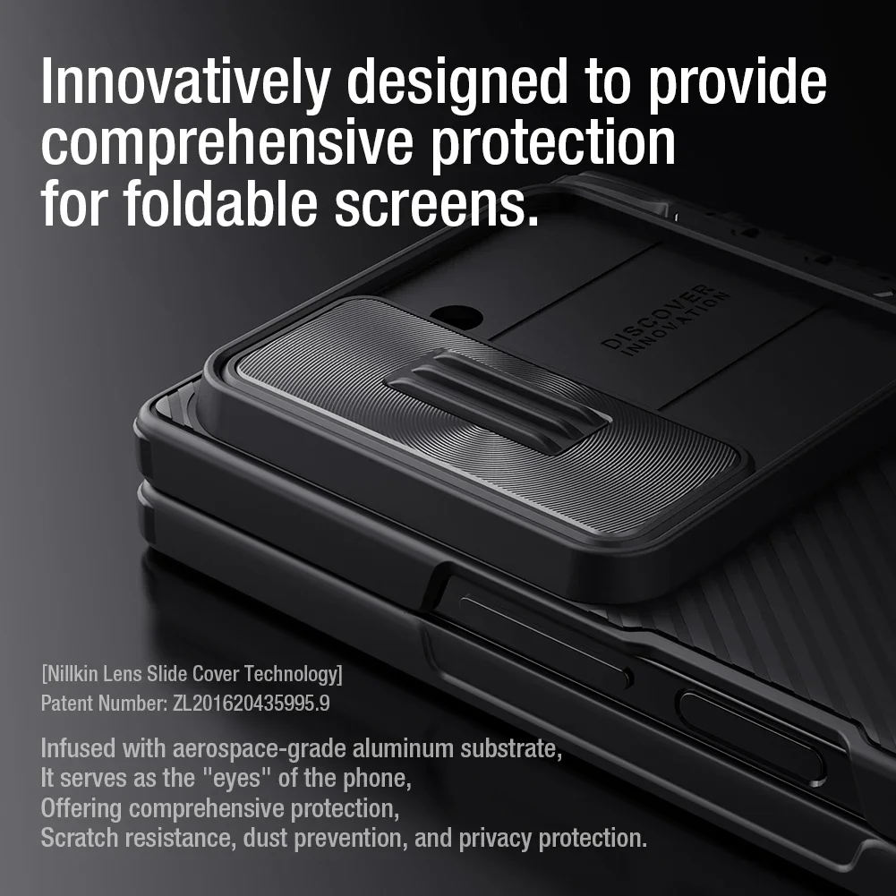 Imagem -04 - para Samsung Galaxy z Fold 5g Case Nillkin Camshield Fold Slide Câmera Case com Suporte Anti-impressão Digital Capa de Privacidade