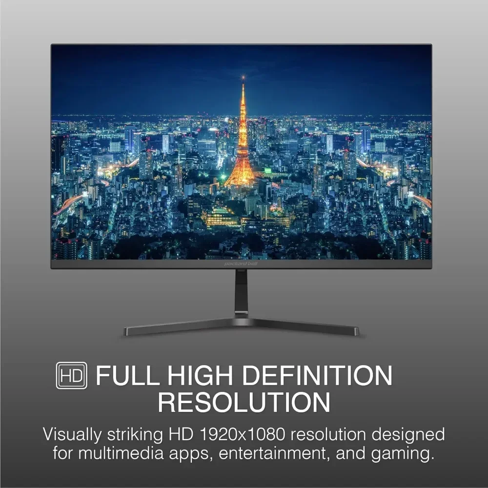 21 Inch Monitor FHD 1920 x 1080 Computer Monitor, 75 Hertz, 5 Milliseconds, Ultrawide Monitor, VESA Mount, Tilt Adjustment,