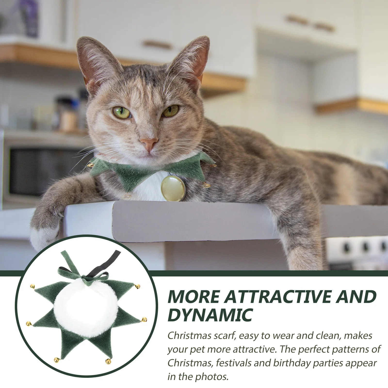

1Pcs Pet Warm Scarf Christmas Dog Cat Bell Design Decorative Neck Collar Festival Costume Accessory Pet Christmas Scarf