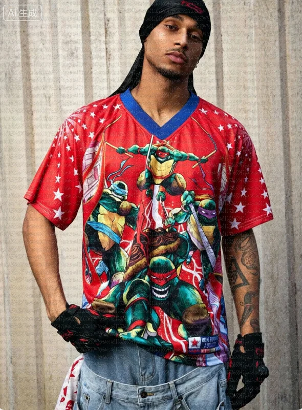 Teenage Mutant Ninja Turtles 3D Graphic Jersey T-Shirt Fashionable Streetwear Summer Cosplay Clothing Unisex Men's Women's view 4