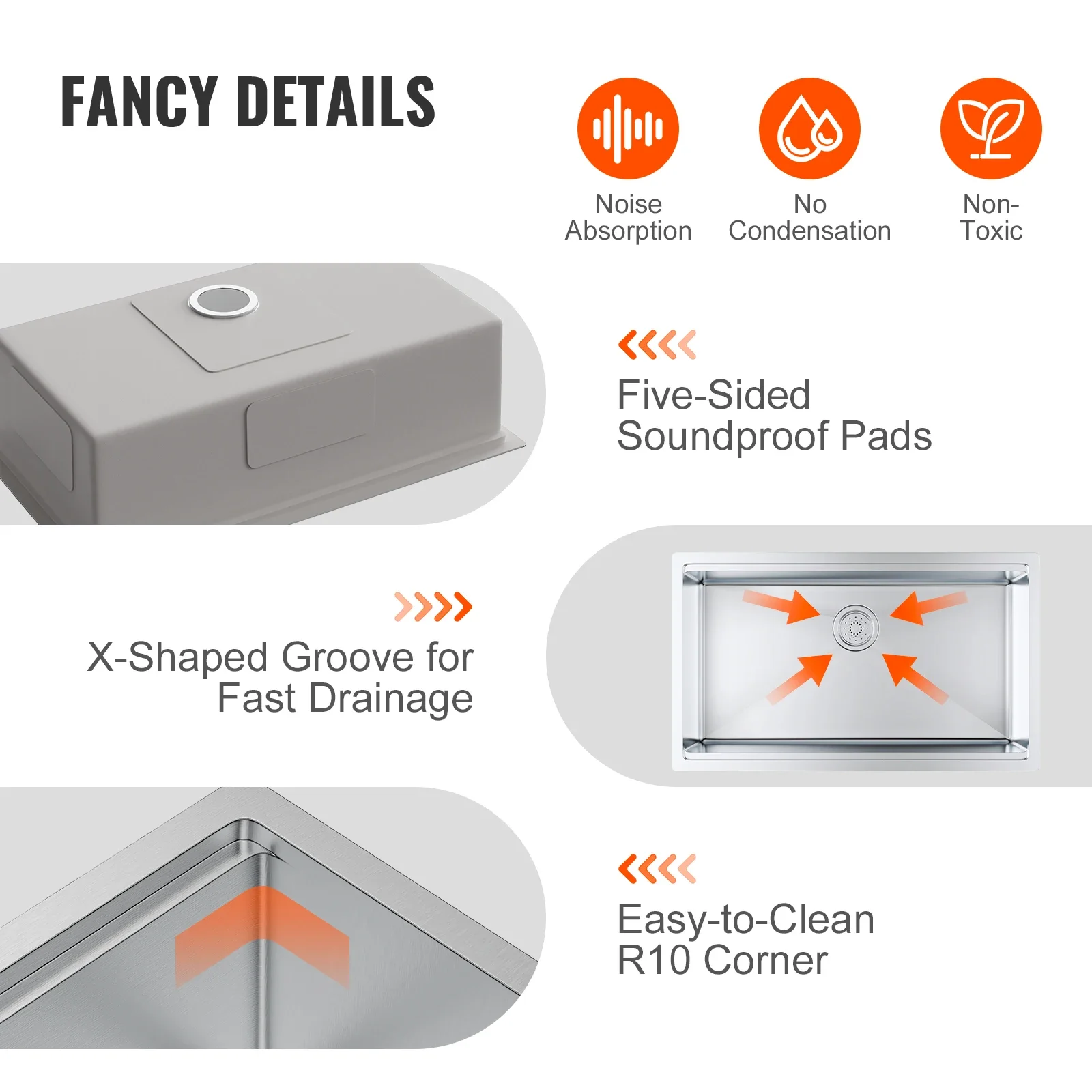 Vevor 25-32 polegadas pia de cozinha de aço inoxidável undermount única tigela estação de trabalho passo pia com placa de corte e filtro de cesta