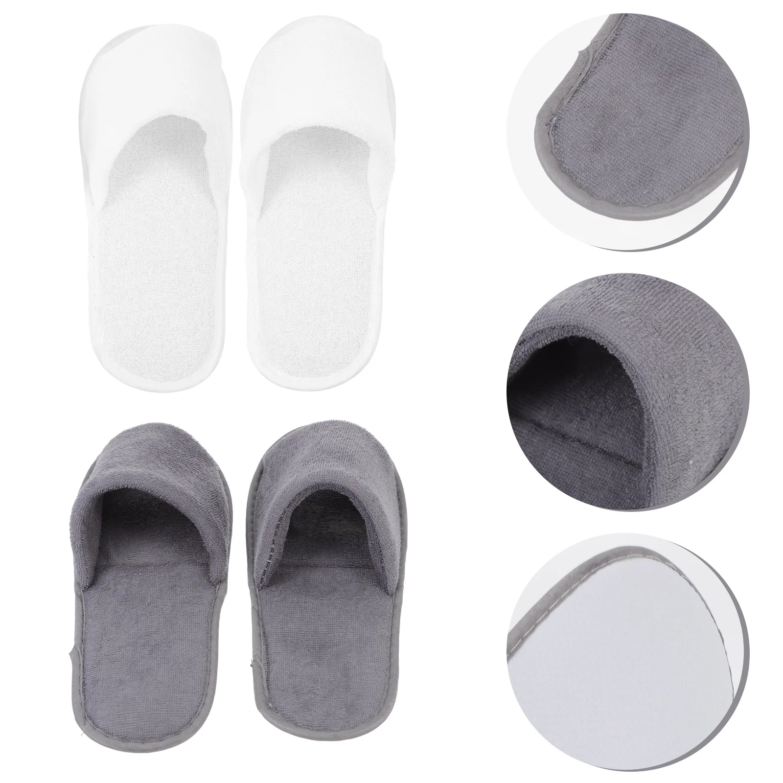 

2 Pairs Foldable Slippers Folding at Home Motel Portable Hotel Towel Bedroom Non-slip