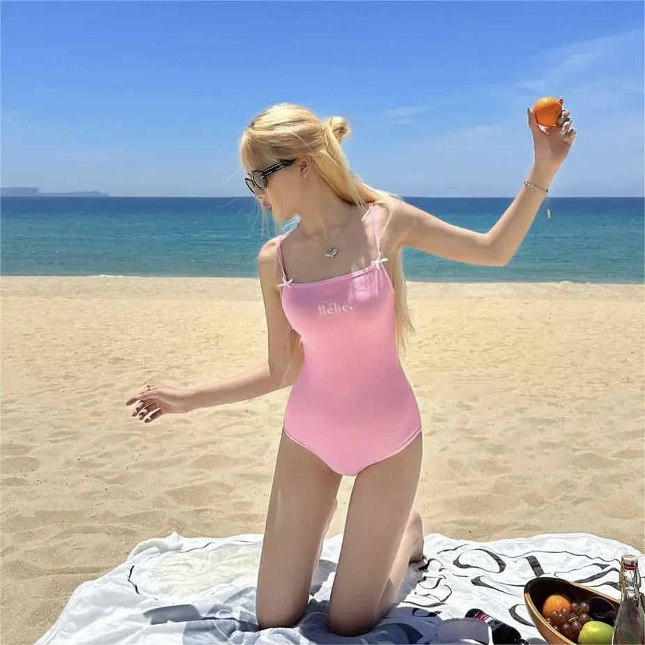 Sexy Swimwear Push Up One Piece Suit 2024 Women Swimsuit Bnadage Monokini Open Back Bathing Suit Solid Swimsuits Beach Wear