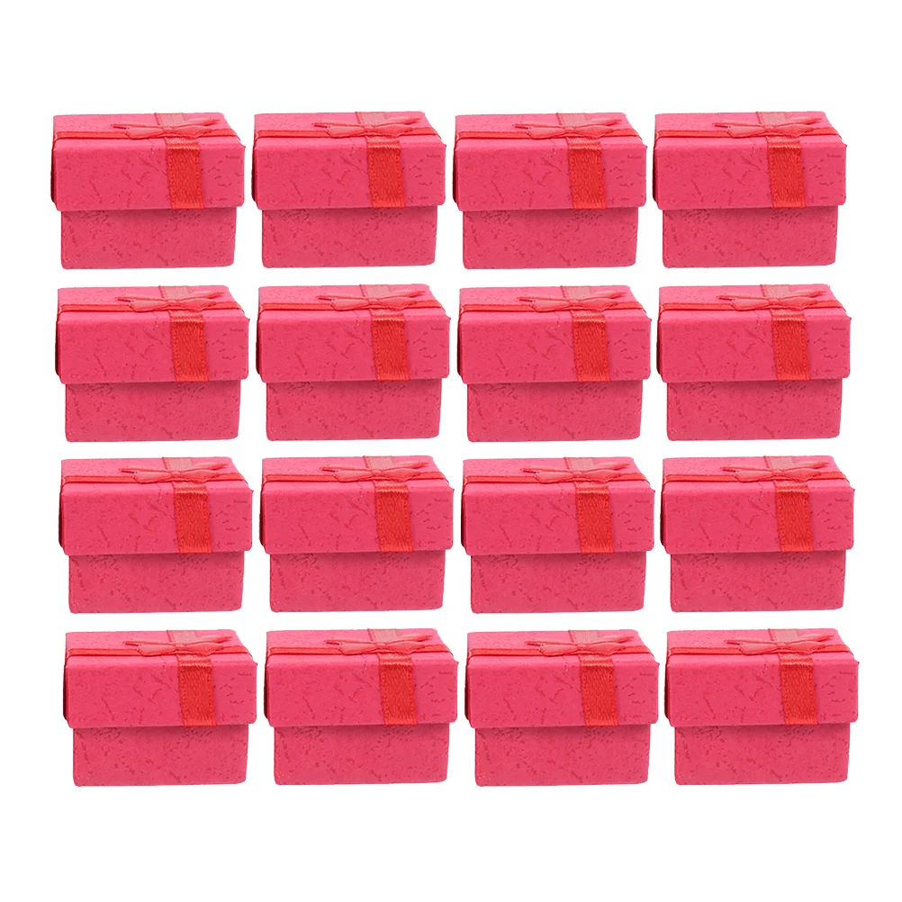 16 Pcs Bulk Items for Gifts Clothes Storage Boxes Ring Case Red Miss Wedding Favours