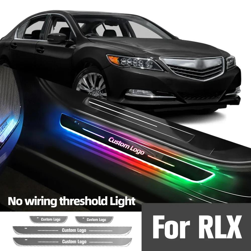 

For Acura RLX 2014-2018 2015 2016 2017 Car Door Sill Light Customized Logo LED Welcome Threshold Pedal Lamp Accessories